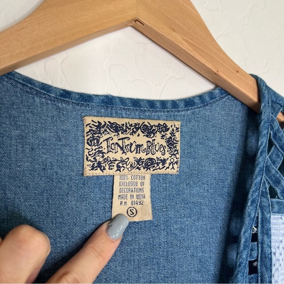 Vintage 90’s Patchwork Denim Tapestry Vest - Picture 6 of 6